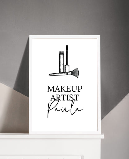 Personalised Salon Makeup Brushes Print | Job Role | Makeup Artist | Makeup Print | Makeup Studio Print