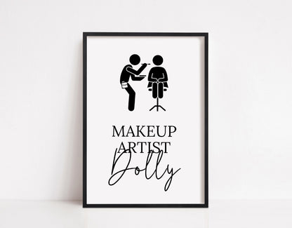 Personalised Custom Salon Print | Job Role | Makeup Artist | Makeup Print | Makeup Studio Print