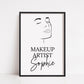 Personalised Salon Face Print | Job Role | Makeup Artist | Makeup Print | Makeup Studio Print