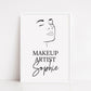 Personalised Salon Face Print | Job Role | Makeup Artist | Makeup Print | Makeup Studio Print