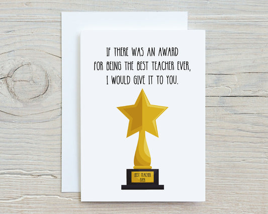 Teacher Card | Teacher Award Card | Cute Card