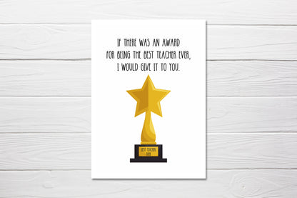Teacher Card | Teacher Award Card | Cute Card