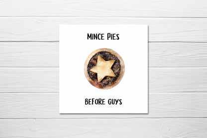 Christmas Card | Mince Pies Before Guys | Funny Christmas Card | Pack Of 10