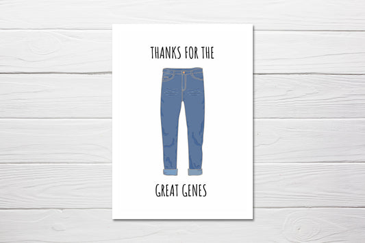 Mothers Day Card | Thanks For The Great Genes | Funny Card