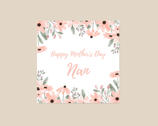 Mother's Day Card | Happy Mother's Day Nan | Floral Card | Cute Card