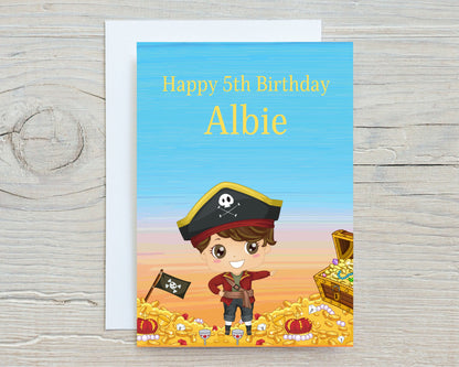 Birthday Card | Children's Pirate Card | Personalised Card
