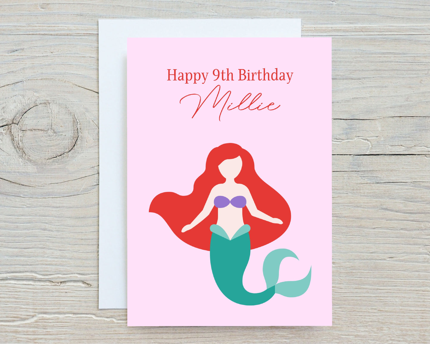 Birthday Card | Children's Mermaid Card (Design 1) | Personalised Card