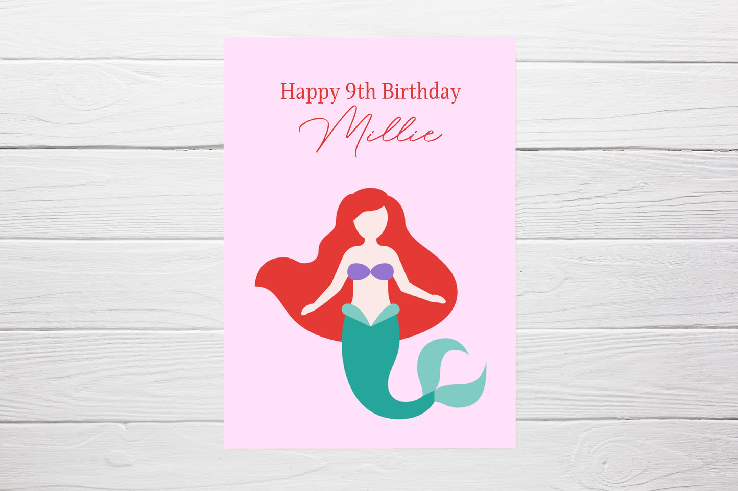 Birthday Card | Children's Mermaid Card (Design 1) | Personalised Card