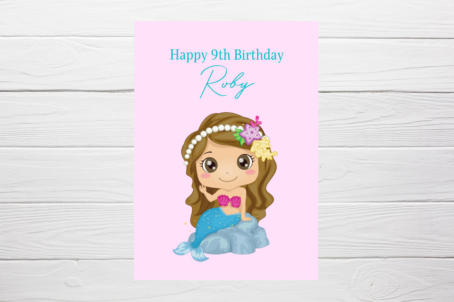 Birthday Card | Children's Mermaid Card (Design 2) | Personalised Card