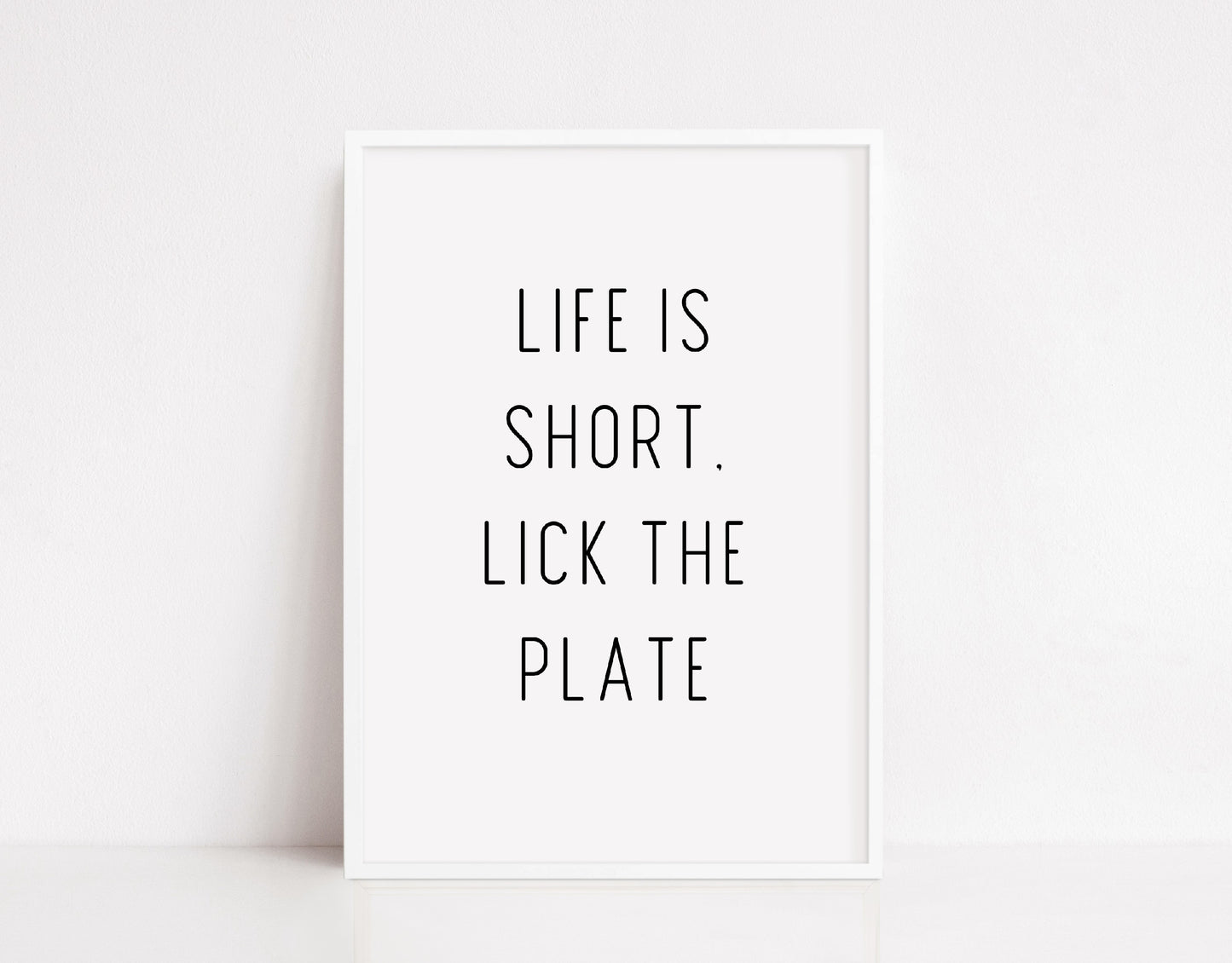 Kitchen Print | Life Is Short, Lick The Plate | Quote Print | House Print | Home Print | Funny Print