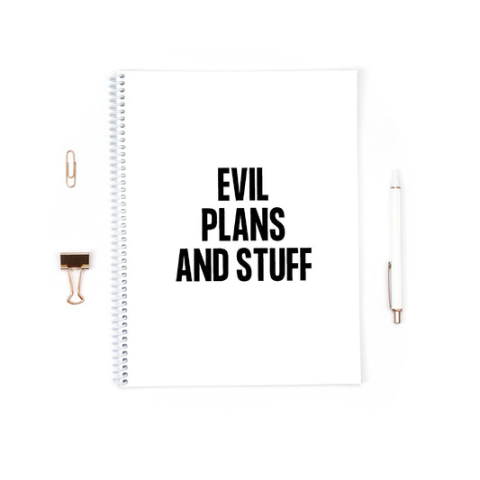 Funny Notebook | Evil Plans And Stuff | Funny Planner