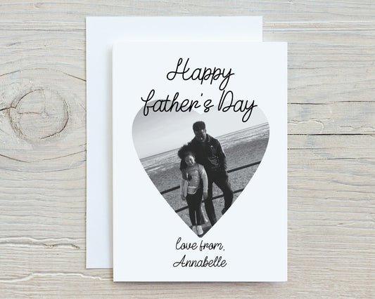 Fathers Day Card | Personalised Photo Card | Heart Image Card