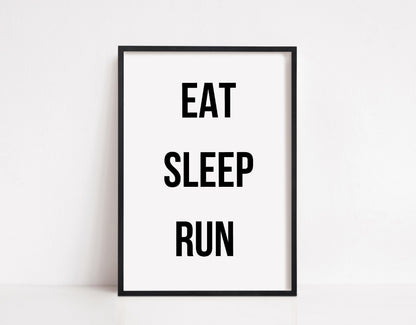 Fitness Print | Eat, Sleep, Run | Gym Print | Motivational Print