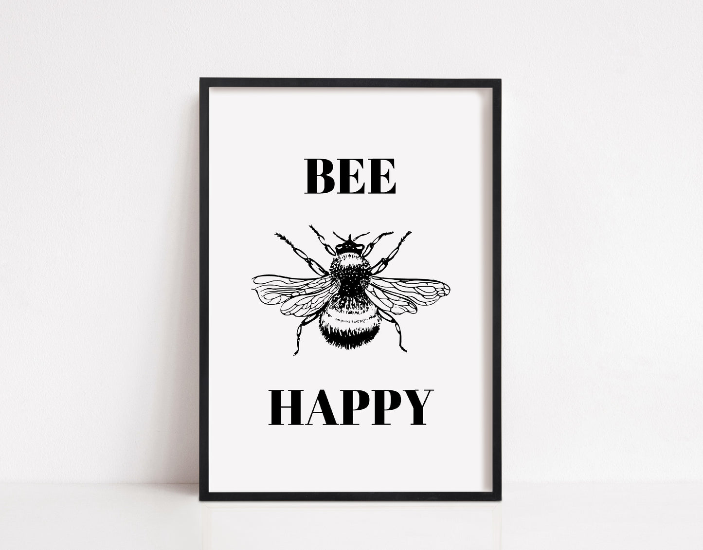 Quote Print | Bee Happy | Positive Print | Motivational Print
