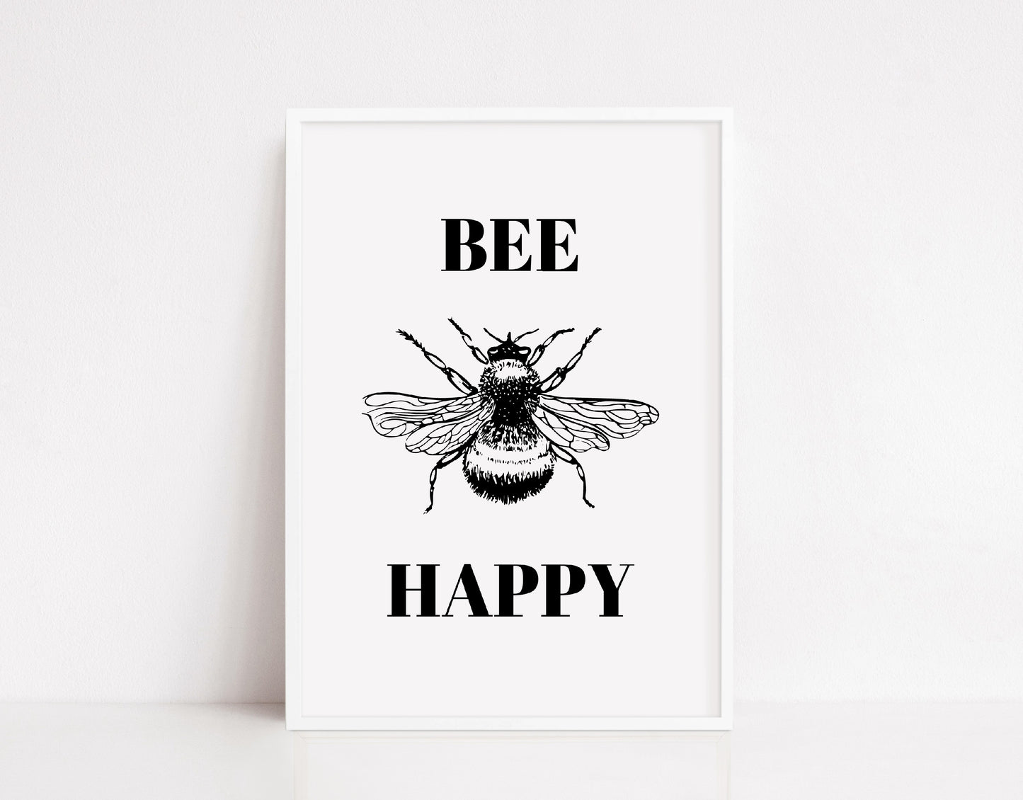 Quote Print | Bee Happy | Positive Print | Motivational Print