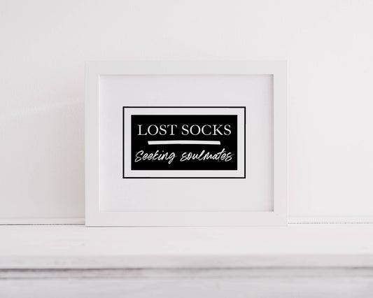 Laundry Print | Lost Socks - Seeking Soulmates | Funny Print