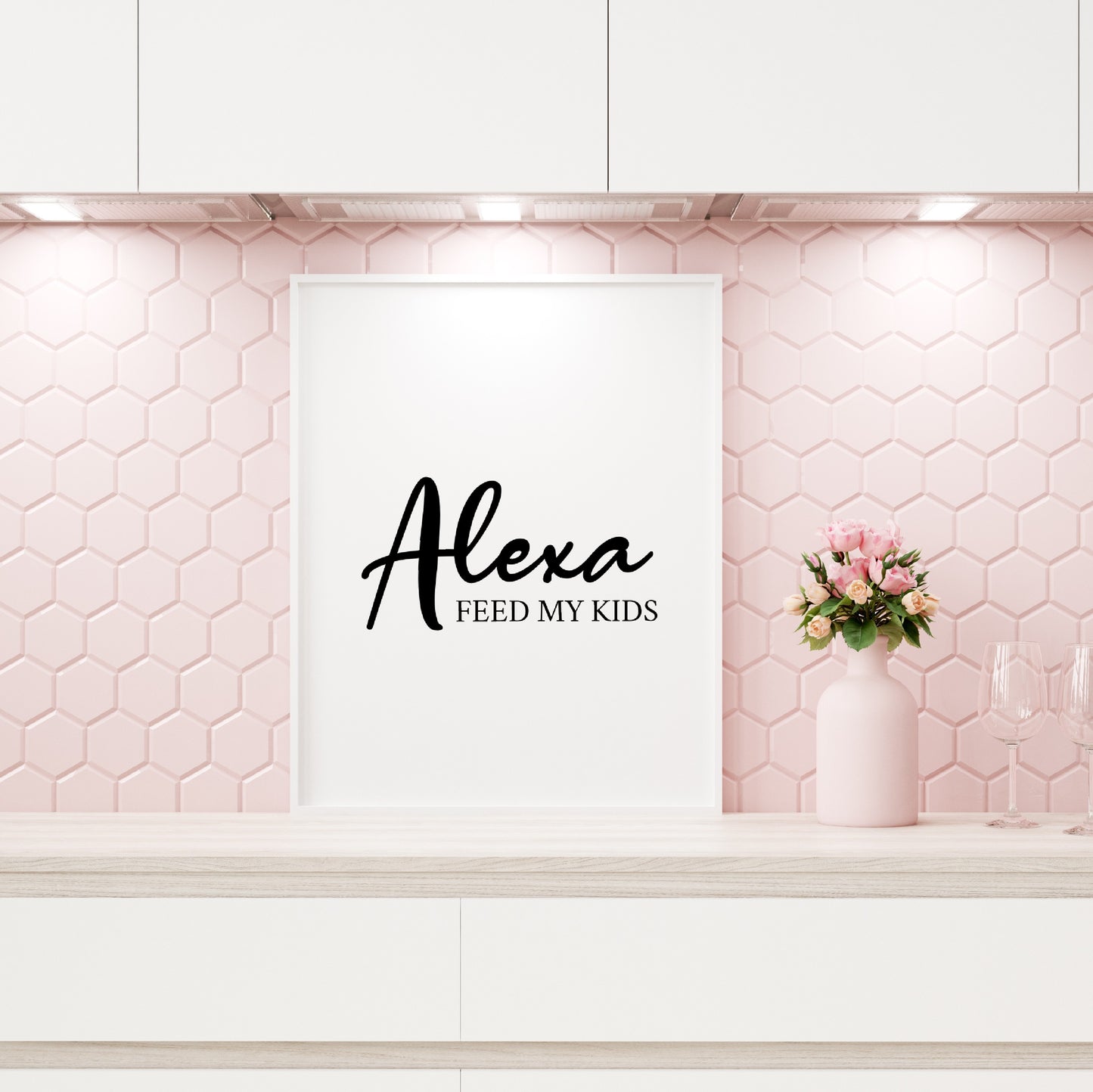 Kitchen Print | Alexa, Feed My Kids | Quote Print | House Print | Home Print | Funny Print - Dinky Designs