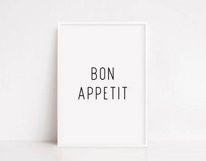 Kitchen Print | Bon Apetit Print | Quote Print | Home Print - Dinky Designs