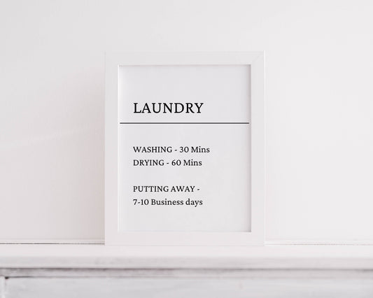Laundry Print | Washing, Drying, Putting Away | Funny Print