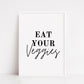 Kitchen Print | Eat Your Veggies | Quote Print - Dinky Designs