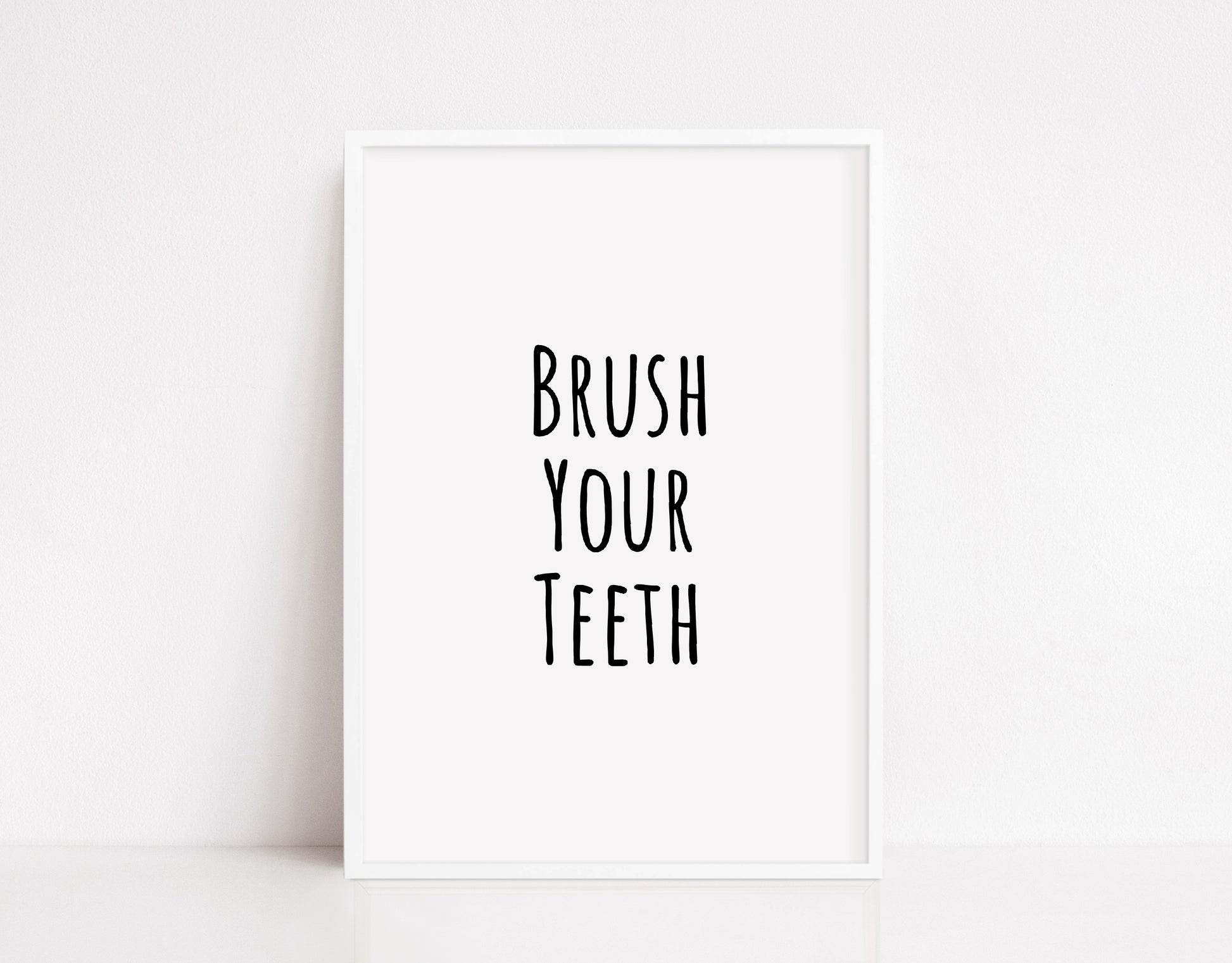 Bathroom Print | Brush Your Teeth | Quote Print | Bathroom Quote - Dinky Designs