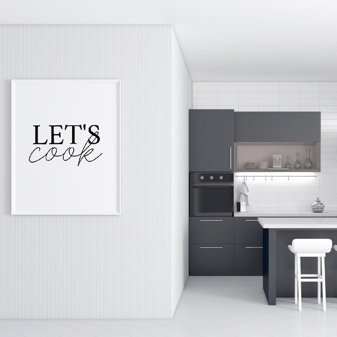 Kitchen Print | Let's Cook | Quote Print | Kitchen Décor - Dinky Designs