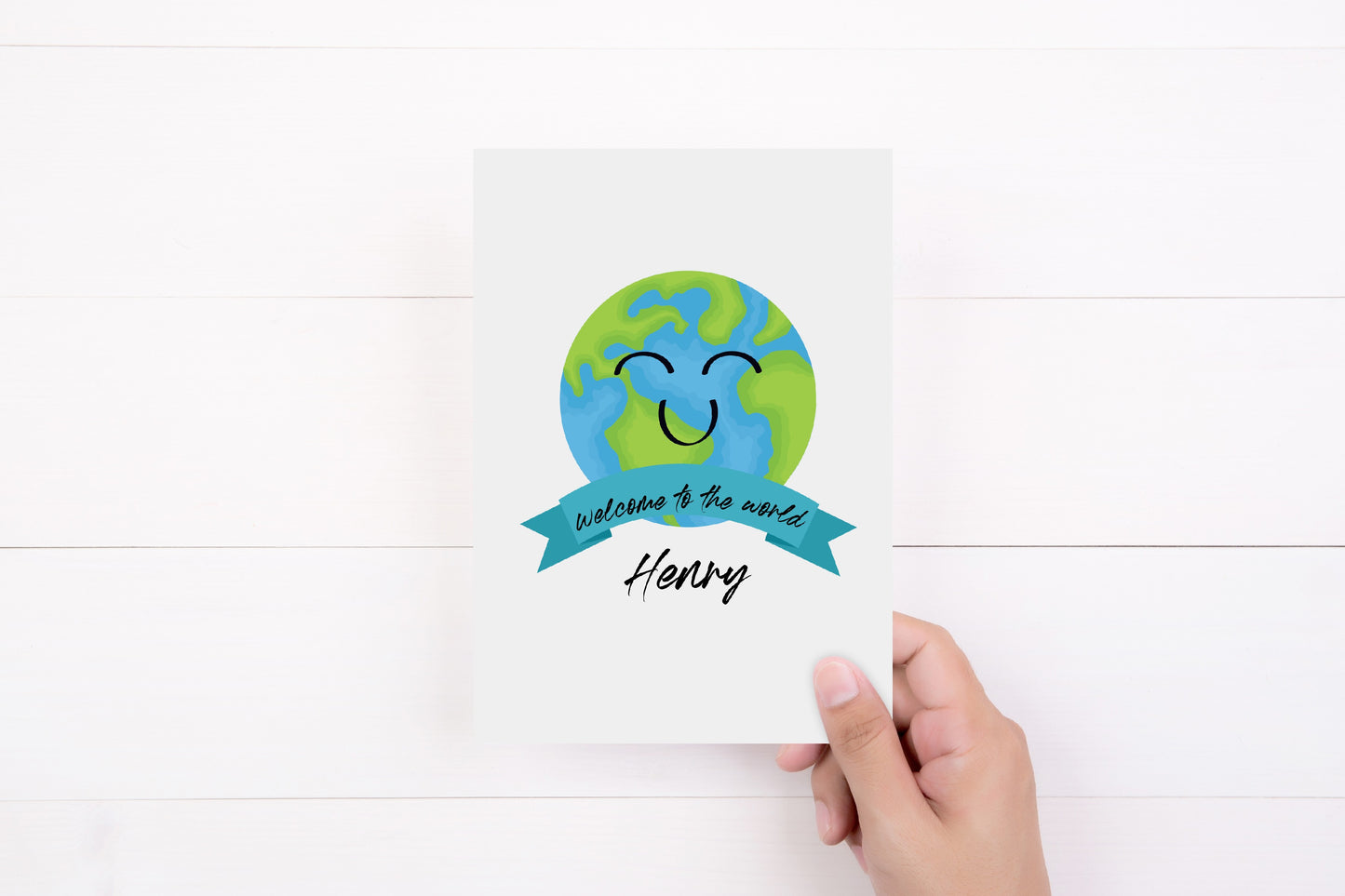 New Baby Card | Welcome To The World | Personalised New Baby Card