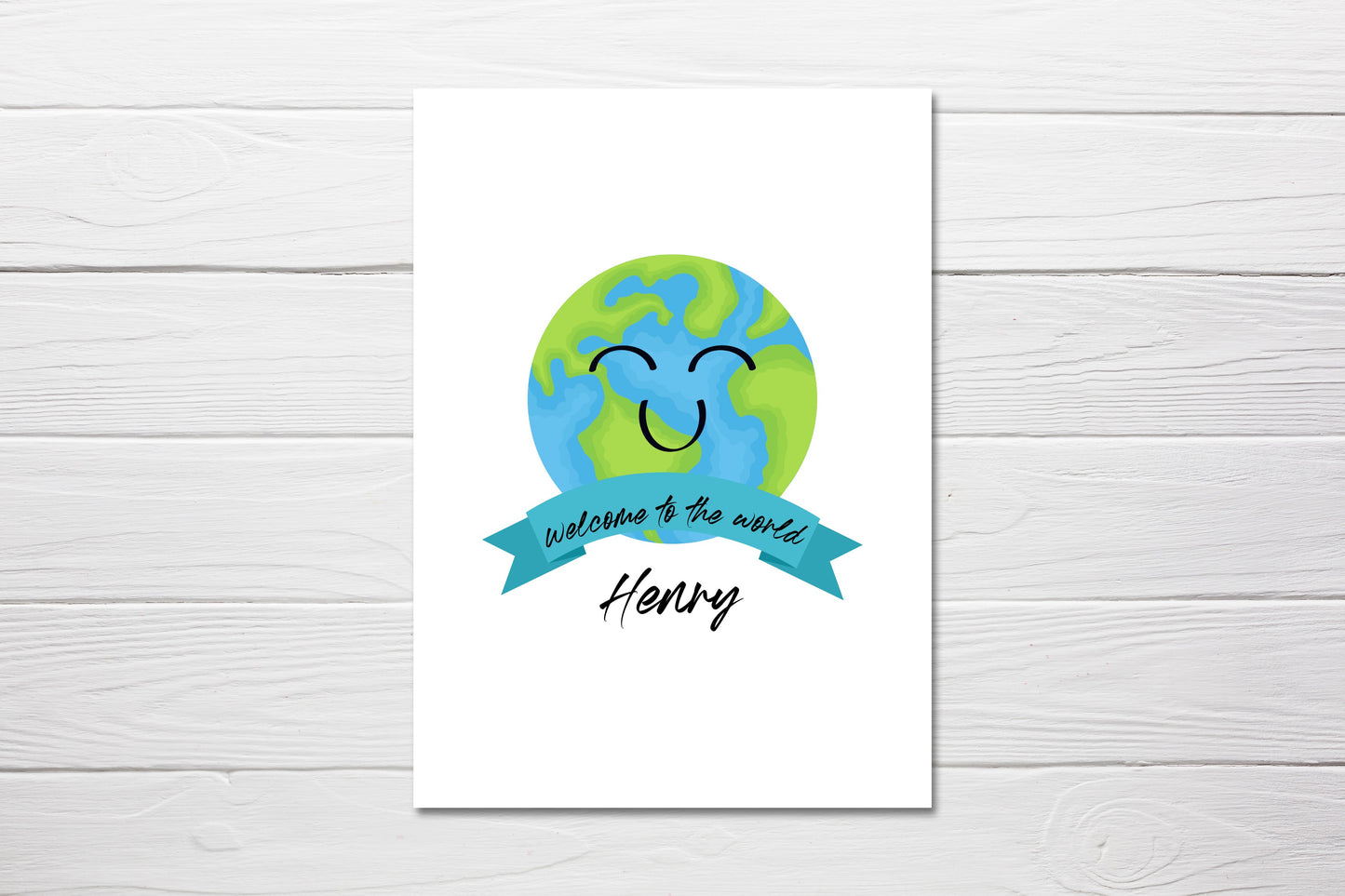New Baby Card | Welcome To The World | Personalised New Baby Card