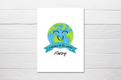 New Baby Card | Welcome To The World | Personalised New Baby Card