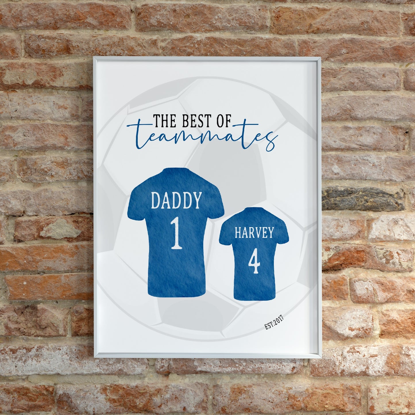 Personalised Daddy Son Print | Football Tshirt | Teammates Print (Design 1) | Daddy Gift | Father's Day Print