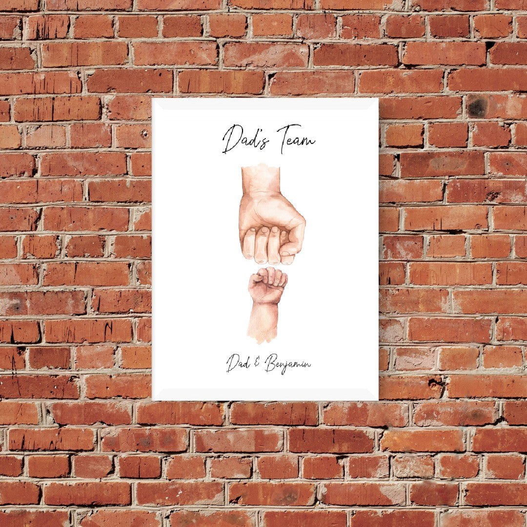 Dads Team | Daddy Print | Personalised Fist Bump Print | Daddy Gift | Dad Gift | Father's Day Gift