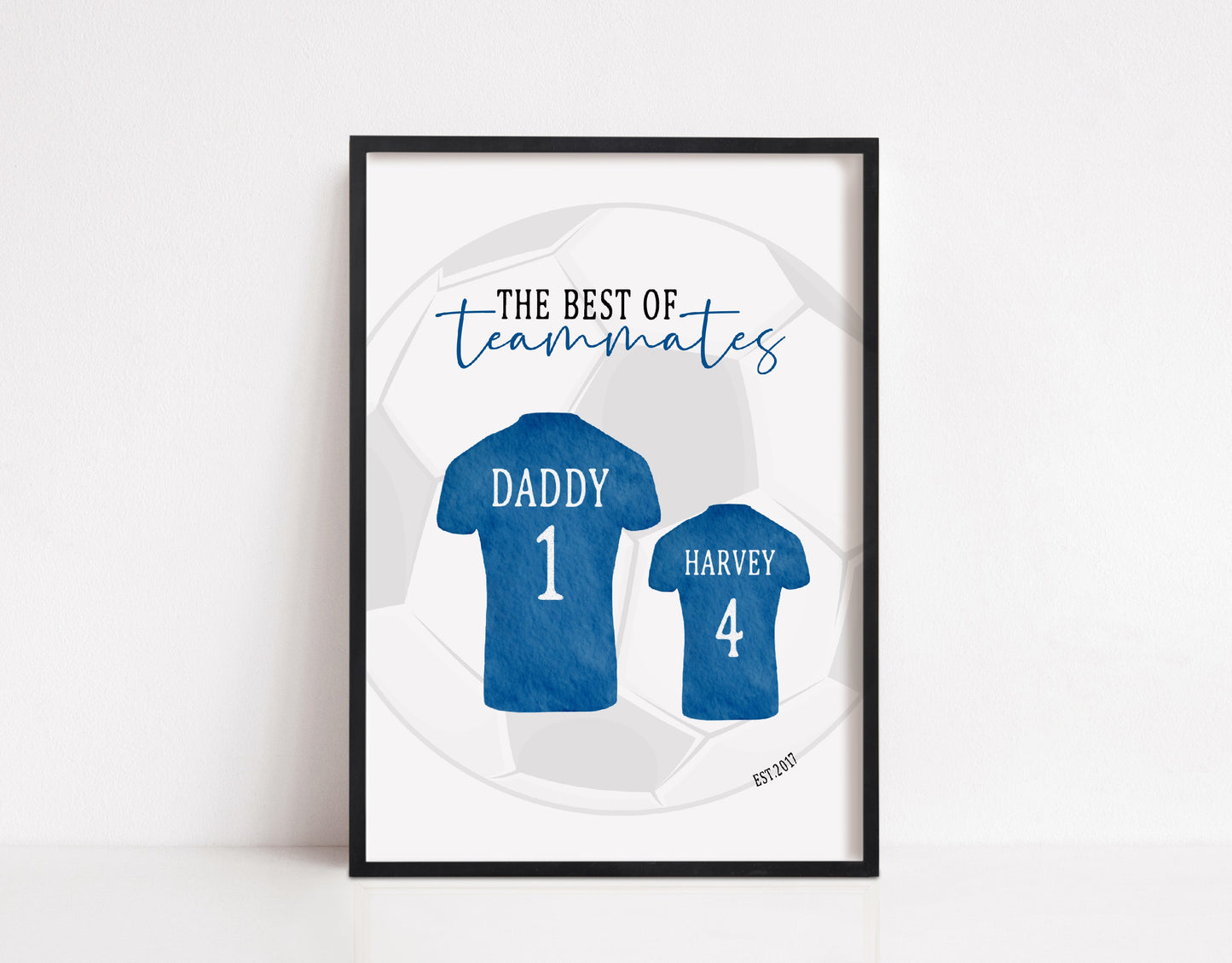 Personalised Daddy Son Print | Football Tshirt | Teammates Print (Design 1) | Daddy Gift | Father's Day Print