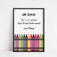 Personalised Teacher Print | Crayon Print | Best Teacher Ever | Teacher Gift