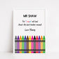 Personalised Teacher Print | Crayon Print | Best Teacher Ever | Teacher Gift