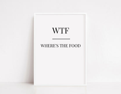 Kitchen Print | WTF - Where's The Food | Funny Print - Dinky Designs