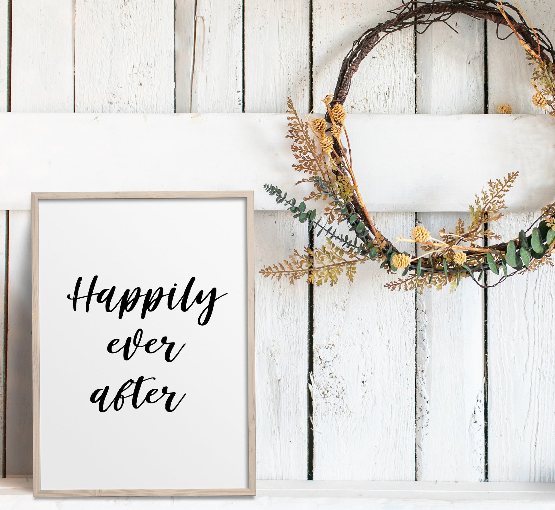 Quote Print | Happily Ever After | Positive Print | Love Print - Dinky Designs