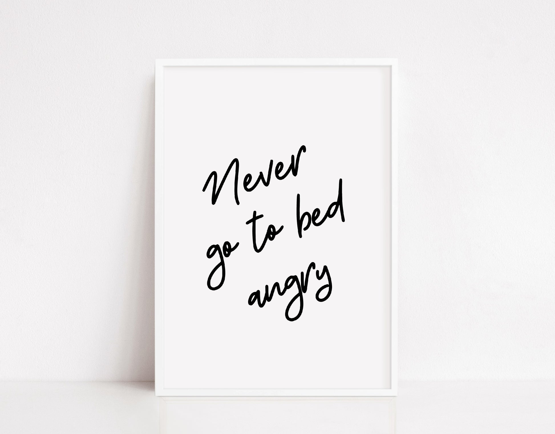 Quote Print | Never Go To Bed Angry | Bedroom Print - Dinky Designs
