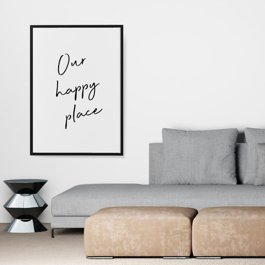 Quote Print | Our Happy Place | Home Print - Dinky Designs