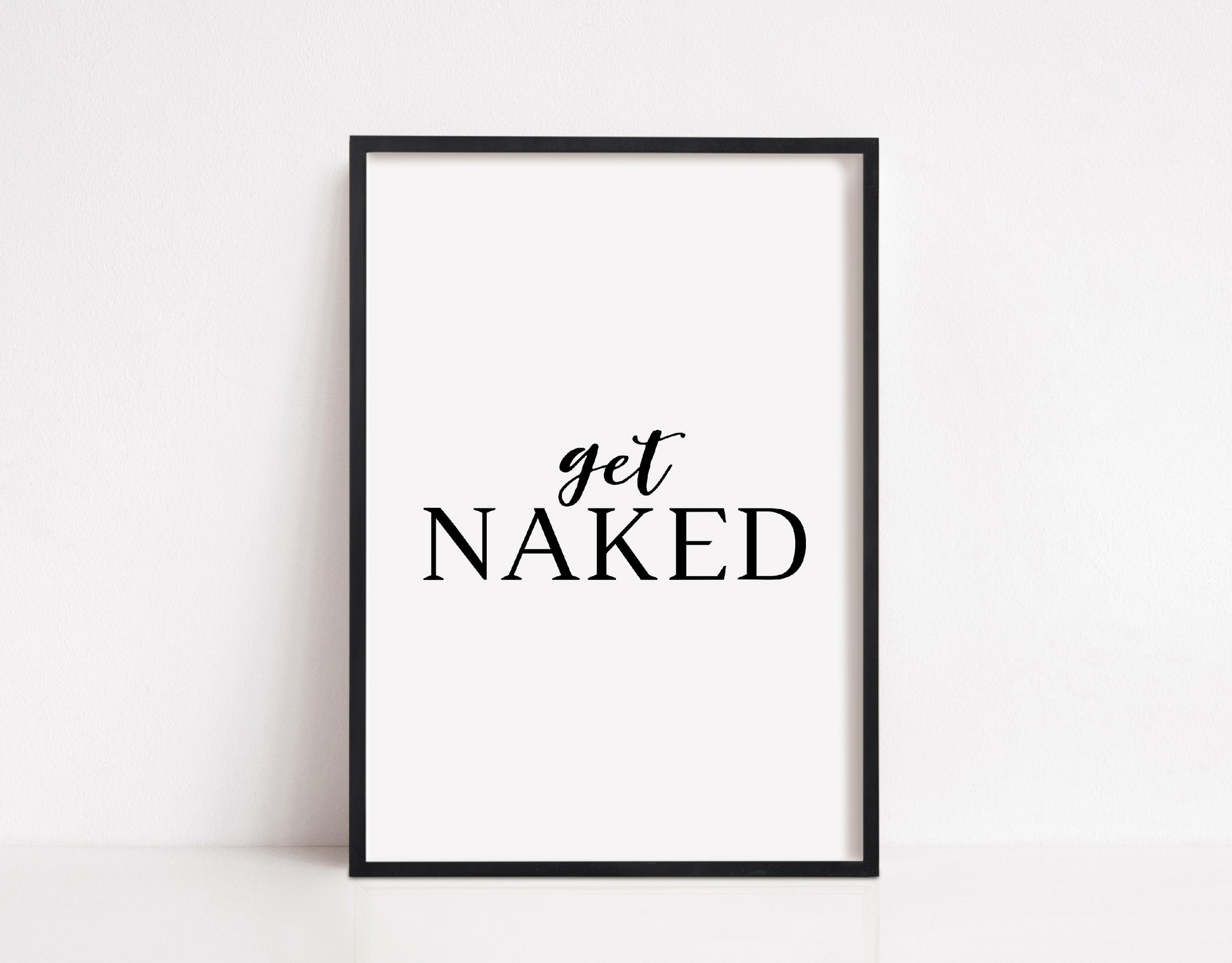 Bathroom Print | Get Naked | Quote Print | Bathroom Decor - Dinky Designs