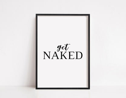 Bathroom Print | Get Naked | Quote Print | Bathroom Decor - Dinky Designs