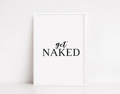 Bathroom Print | Get Naked | Quote Print | Bathroom Decor - Dinky Designs