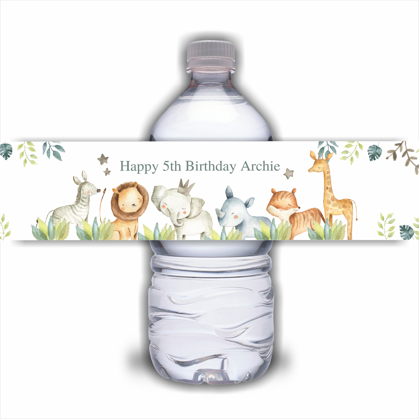 Personalised Juice Bottle Labels | Safari Jungle Animal Party Juice Labels | Water Bottle Stickers | Safari Animal Party | Party Stickers