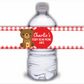 Juice Bottle Labels | Red Teddy Bear Picnic Labels | Water Bottle Stickers | Teddy Bear Picnic Party | Party Stickers
