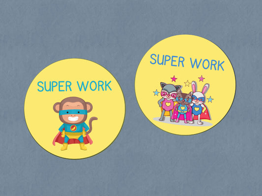 Teacher Stickers | Sticker Sheet 45mm Circles | Animal Stickers | Circle Stickers | Sticker Sheet | Classroom Stickers
