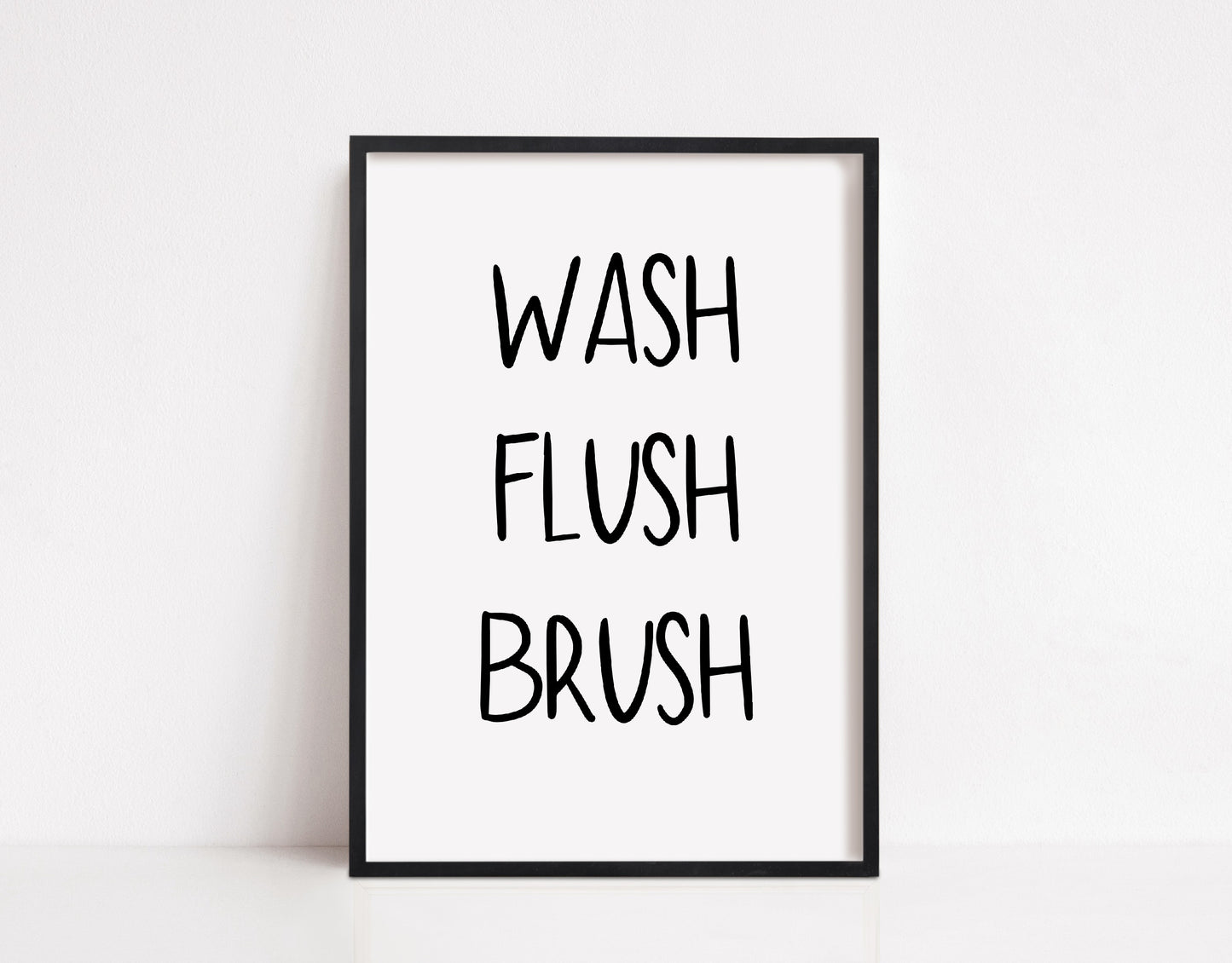 Bathroom Print | Wash, Flush, Brush | Quote Print