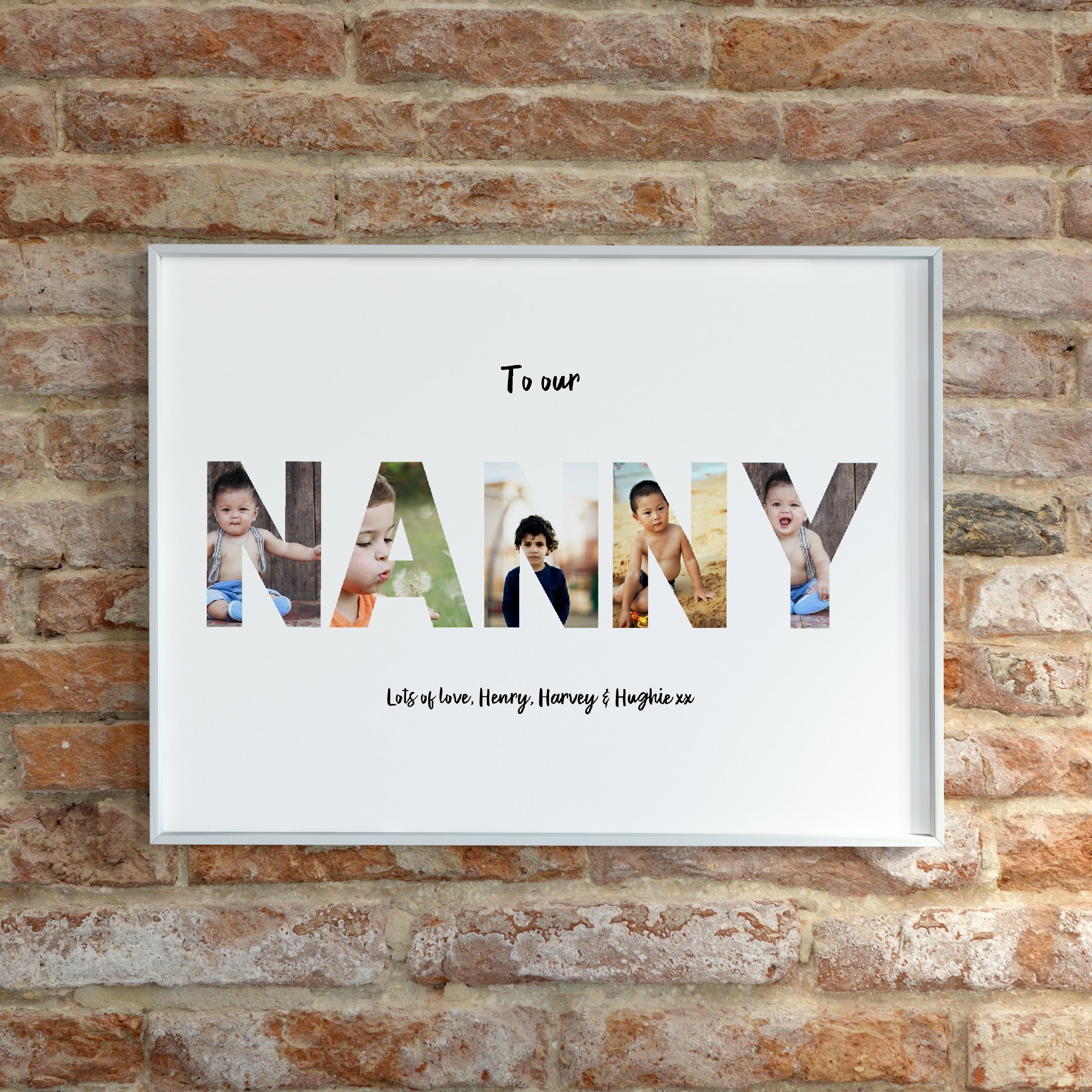 Nanny Lettering Mother's Day Print | Personalised Photo Letters | Nanny Print | Mother ...