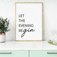 Kitchen Print | Let The Evening BeGIN | Quote Print | Kitchen Décor - Dinky Designs