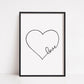 Simple Heart Love Print | Love Heart Quote | Heart Wall Print