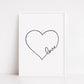 Simple Heart Love Print | Love Heart Quote | Heart Wall Print
