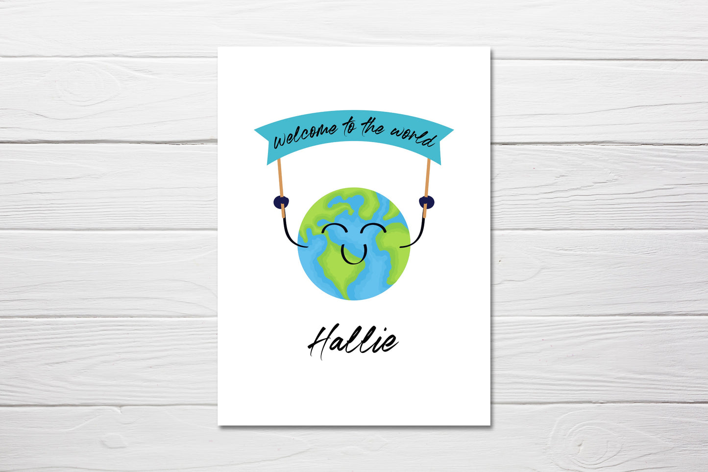 Personalised New Baby Card | Welcome To The World Card | New Parents Card